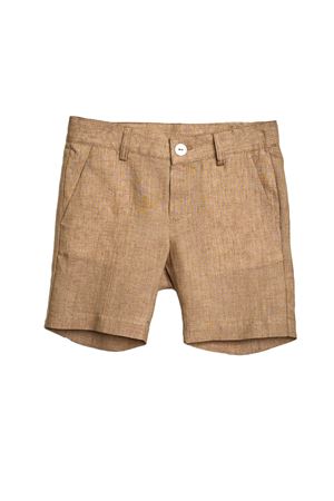 Pantalone corto in lino marrone LITTLE BEAR KIDS | 8229CACAO